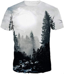 Sanatty Unisex Womens Mens Summer T Shirts Graphic 3D Galaxy T Shirts Tops Couple Tees Grey Tree