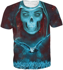 Men Casual Shirts Sexy Women Printing 3D T Shirt Eagle Skull