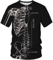 Velynce Unisex Thin Shirts Stylish 3D Digital Printed Lion Skull Casual Personality T Shirts Couple Clothing Skeleton #11