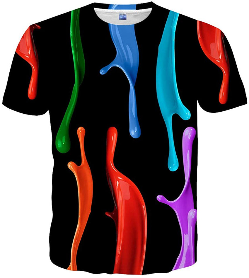 Unisex 3D Pattern Printed Casual Short Sleeve T Shirts Tees Multi color05