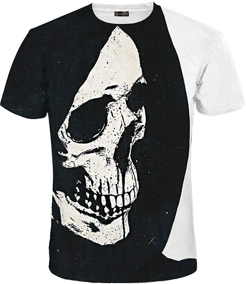 Unisex Men Women Realistic 3D Digital Print Couples Short Sleeve T Shirts Casual Tees LYT091 Lyt119 black