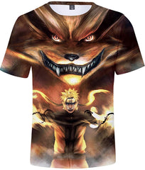 Unisex Novelty Tee Tops 3D Printed with The Japanese Anime Naruto T Shirts for Men Women Naruto&beast