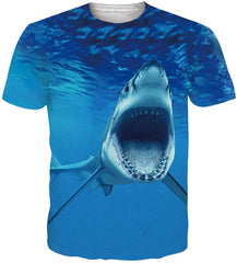 Mens T Shirts 3D Graphics Print Short Sleeve Funny Summer T Shirts Shark