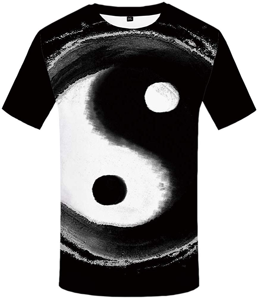Unisex 3D Printing Graphics Wolf Shirt for Men Animal T Shirt Skull Shirts Yin Yang T Shirts