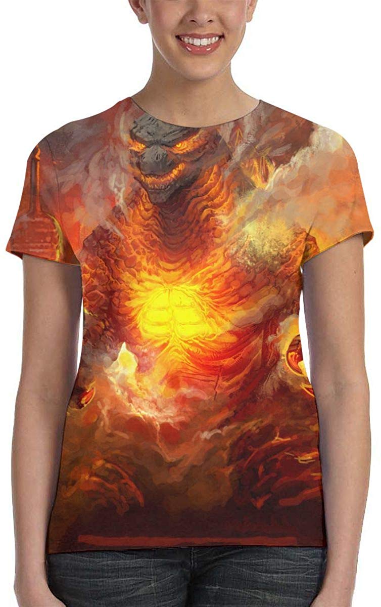 Womens God Zilla 2 King of Monsters 3D Printed Short Sleeves Shirt Godzi2