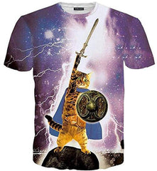 Men's American Flag Eagle and Cat Printed T Shirt XS 5XL¡ꡧUS Size XXS ¡ê3XL Warrior Cat
