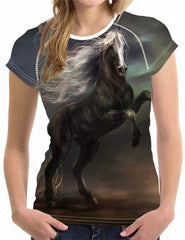 Unisex 3D Printed T shirt Horse Short Sleeved Casual Tops Shirts W3751BV