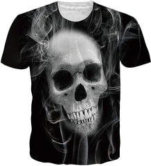 Unisex Cool Novelty 3D Graphic Print T Shirts Summer Short Sleeve Crewneck Tees Casual Tops Skull 3