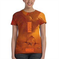 Womens God Zilla 2 King of Monsters 3D Printed Short Sleeves Shirt Godzi42