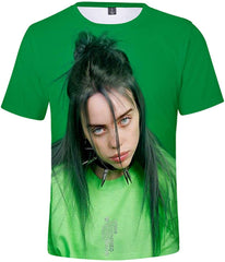 Women 3D Printed T Shirt Casual Tees for Music Fans Green 02