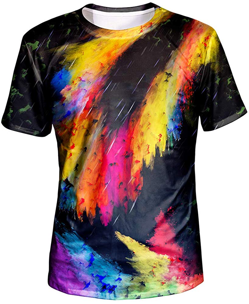 Unisex 3D Graphic T Shirt Colorful Design Short Sleeve Crewneck Digital Tee for Young Design1