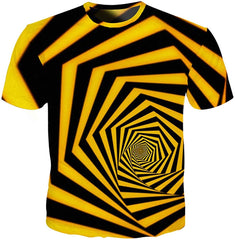 Unisex 3D Novelty Tshirts Men Graphic Funny Tees Printed Crewneck Short Sleeve Summer Top T Shirts Yellow Eddy
