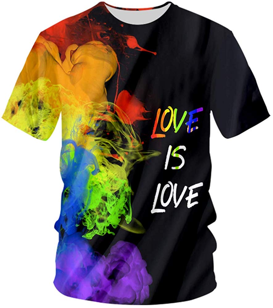 Gay Pride Mens T Shirts 3D Printed Short Sleeve Polyester Top Tees for Men Unisex Gay Pride 1