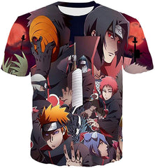 Men Naruto 3D Print Short Sleeve Pullover Regular Fit T Shirt Color 20