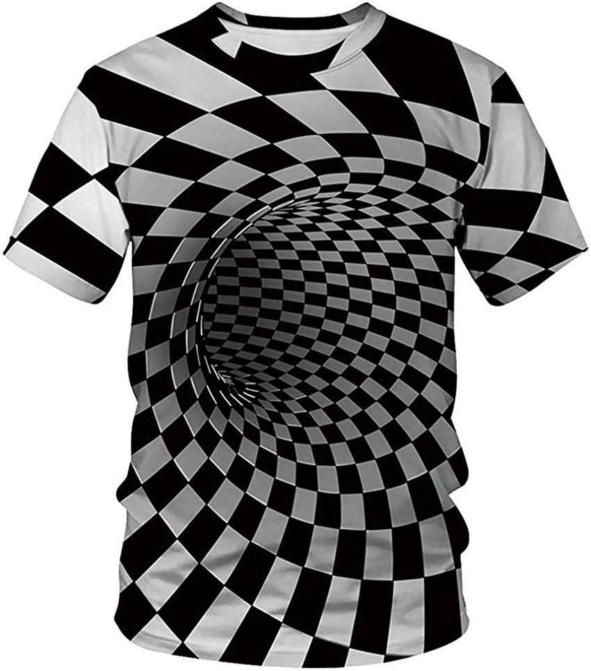 Men's Colorful 3D Animal Galaxy Print T Shirt Short Sleeve Fashion Casual Tees Lattice Vortex