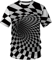 Men's Colorful 3D Animal Galaxy Print T Shirt Short Sleeve Fashion Casual Tees Lattice Vortex