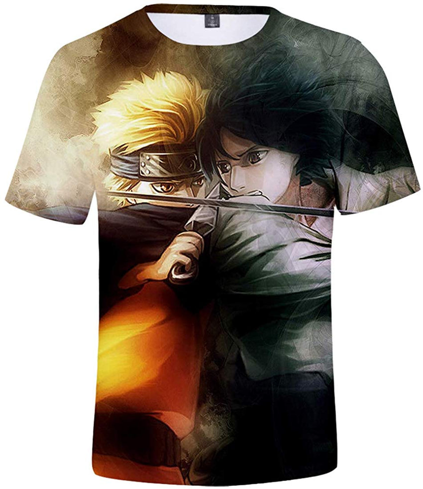 Unisex Novelty Tee Tops 3D Printed with The Japanese Anime Naruto T Shirts for Men Women Inky Battle