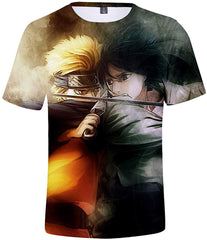 Unisex Novelty Tee Tops 3D Printed with The Japanese Anime Naruto T Shirts for Men Women Inky Battle