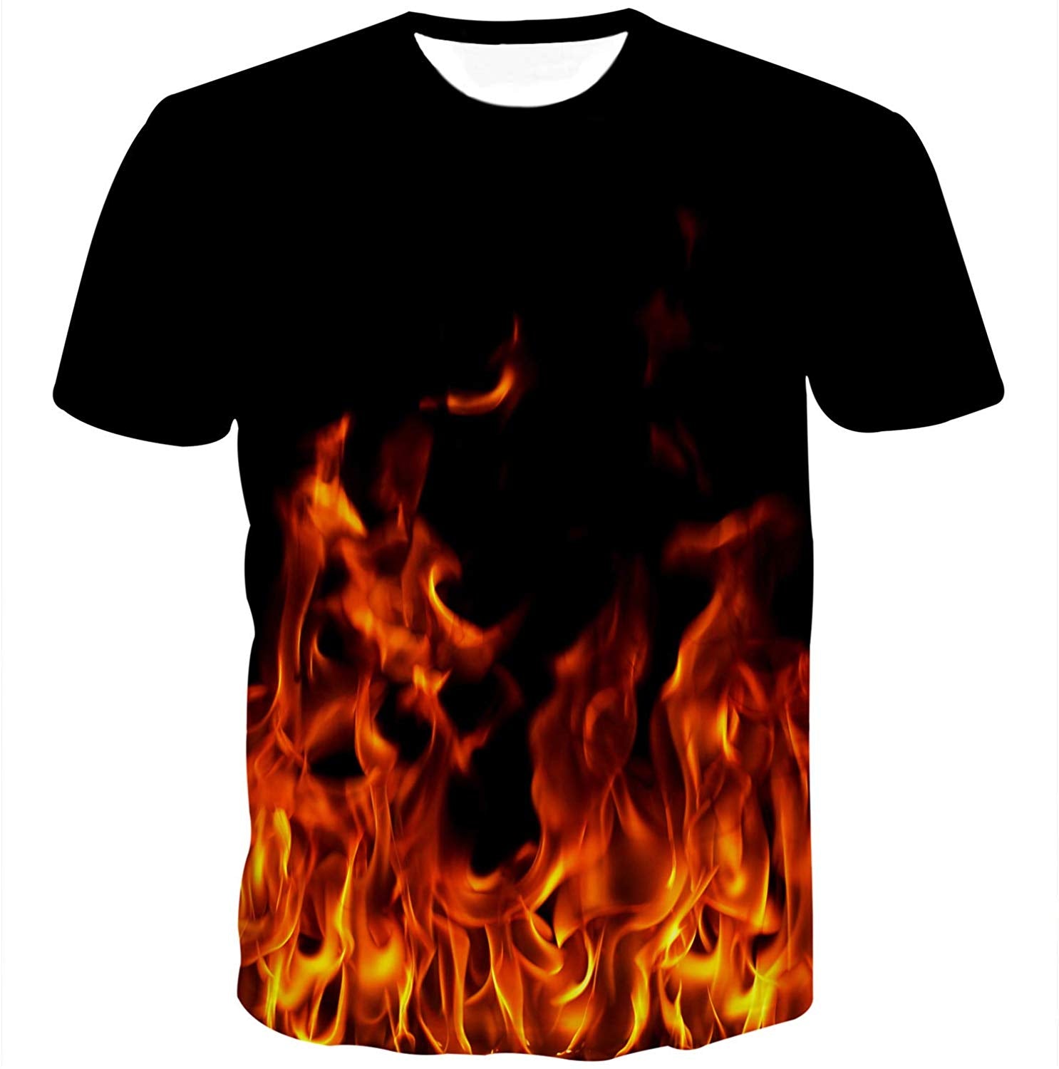 Unisex 3D Novelty Tshirts Men Graphic Funny Tees Printed Crewneck Short Sleeve Summer Top T Shirts Fire Shirt