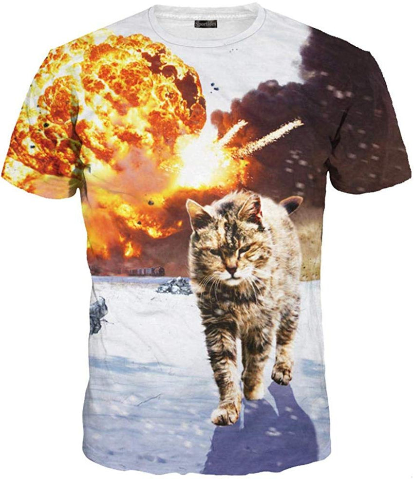 Unisex Men Women Casual 3D Printed Short Sleeves Couple T Shirt Tee LYT046 Lyt053 white