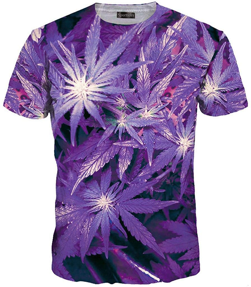 Unisex Men Women Casual 3D Printed Short Sleeves Couple T Shirt Tee LYT046 Lyt061 purple