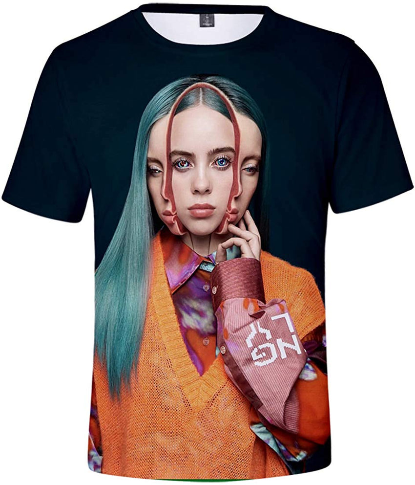 Women 3D Printed T Shirt Casual Tees for Music Fans A Black 05
