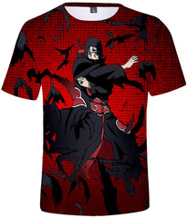 Unisex Novelty Tee Tops 3D Printed with The Japanese Anime Naruto T Shirts for Men Women Crow