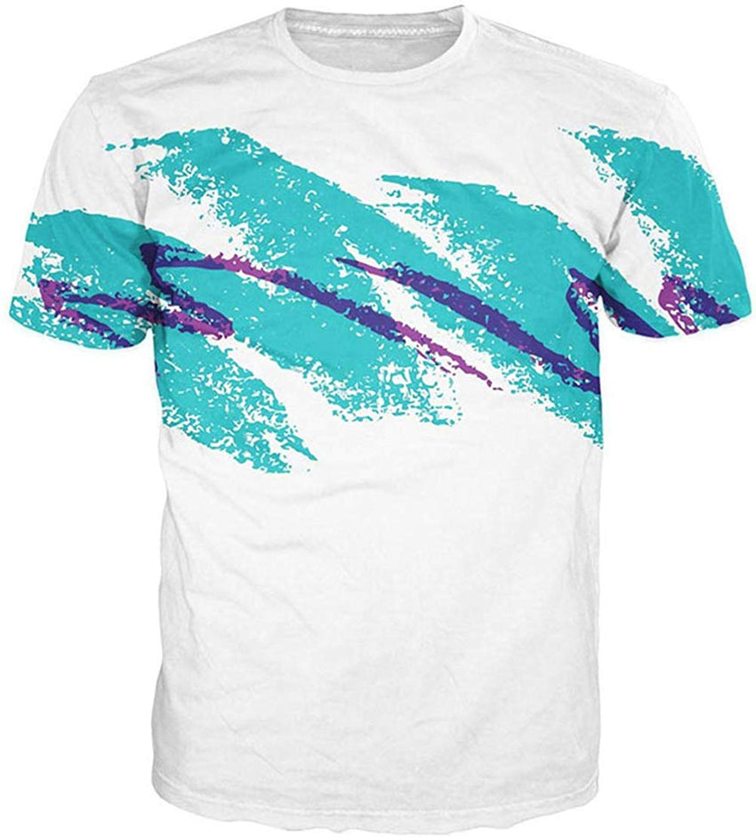Unisex Short Sleeve 3D Digital Printed Personalized T Shirts Tees A blue