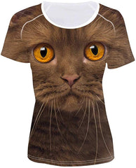 Women' Girl's T Shirt with Animl Cat Dog Print Cat 1