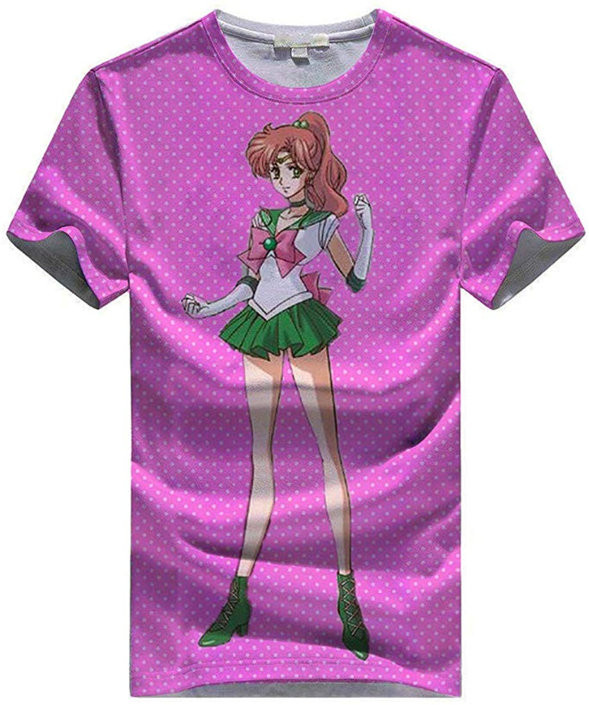 Women Sailor Moon 3D Graphic T Shirt Casual Top Sailor Jupiter