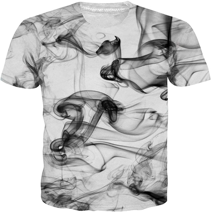 Unisex Short Sleeve 3D Digital Printed Personalized T Shirts Tees Smoke