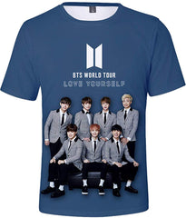 Women's Novelty T Shirts Kpop BTS Tee Tops Bangtan Boys 3D Printed Shirts J Hope RM Jimin V Jung Kook Love Yourself b