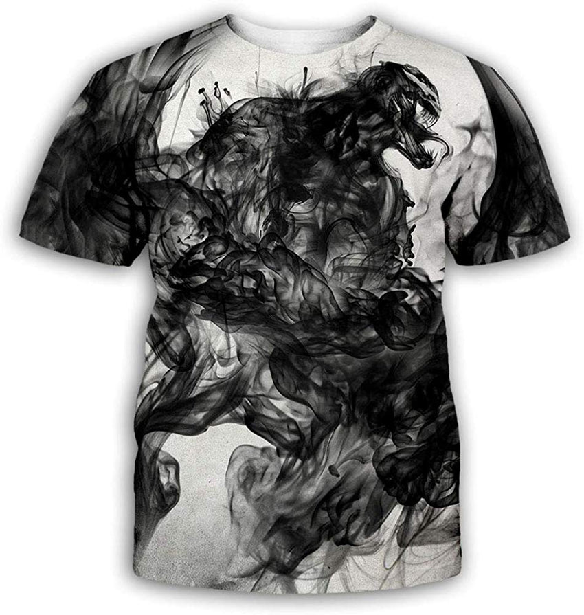 Ahegao Printed T Shirt 3D Printed Short Sleeve Venom Unisex Vt 04 tx