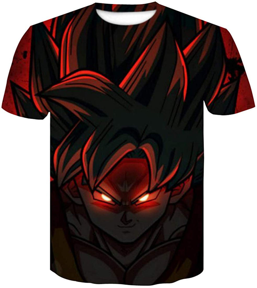 Men's Novelty T Shirts 3D Printing Tee Tops with Dragon Ball A Dark Goku