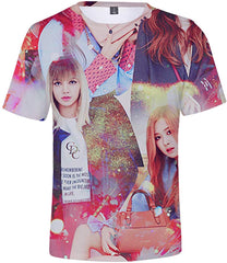 Kpop Printing T Shirt Jisoo Jennie Rose Lisa Jisoo Shirt Tee For Womens Mens Pink C