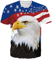 Unisex 3D Printed Pattern Short Sleeve T Sleeve Cool Graphic Tees Top Eagle