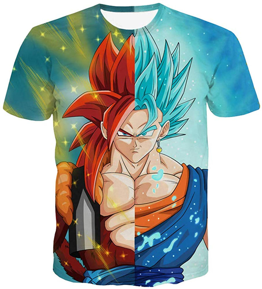 Summer Unisex Dragon Ball Goku Short Sleeve T Shirts Creative 3D Print Tee Jx005