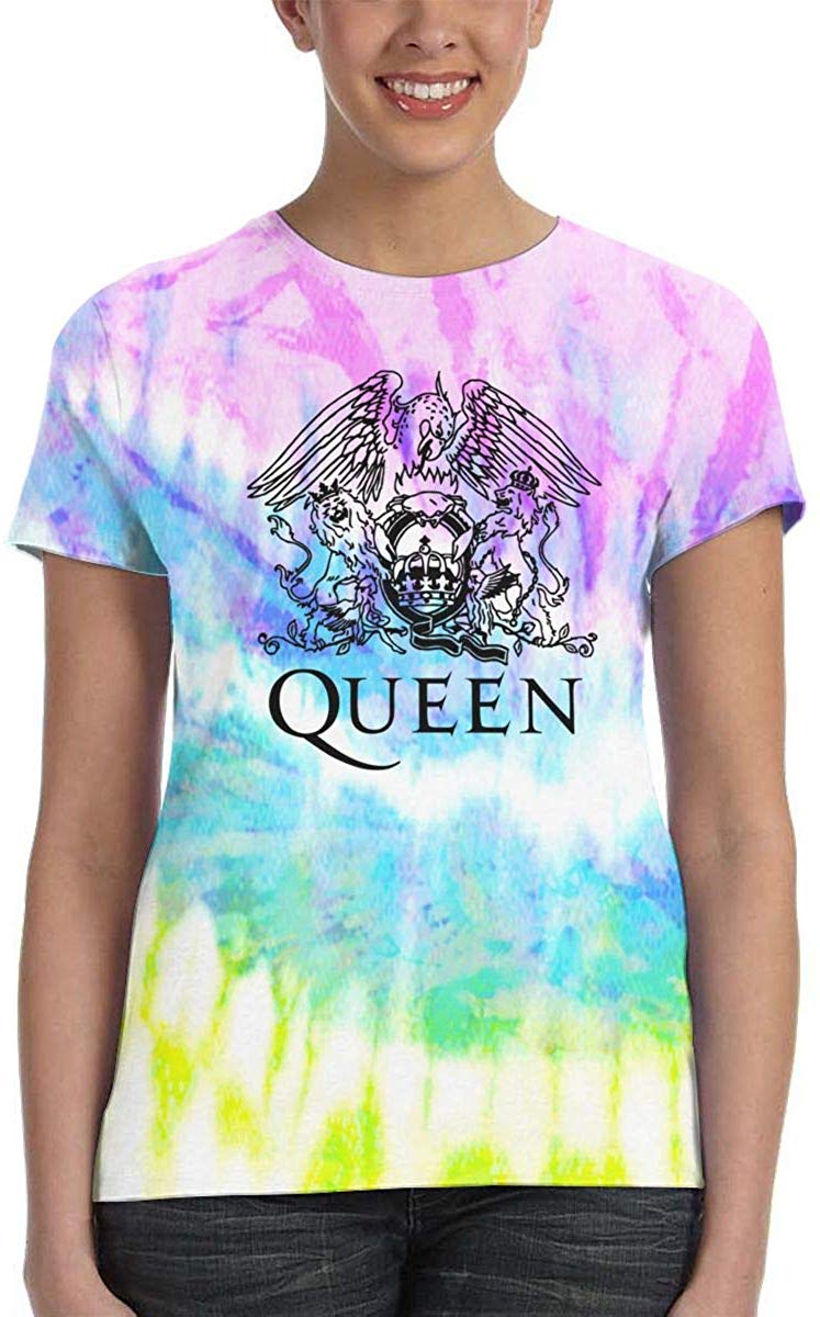 Freddie Mercury Queen Rock Band Women's 3D Tie Dye T Shirt Bohemian Rhapsody T Shirt Black5