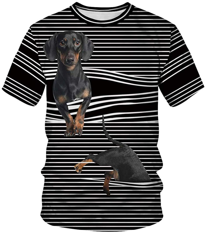 Unisex Men Women Stylish 3D Printed Graphic Short Sleeve T Shirts Tops Dog