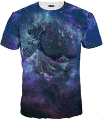 Unisex Men Women Realistic 3D Digital Print Couples Short Sleeve T Shirts Casual Tees LYT091 Lyt114 blue