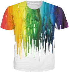 Unisex Cool Novelty 3D Graphic Print T Shirts Summer Short Sleeve Crewneck Tees Casual Tops Spalsh 3