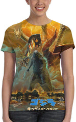 Womens God Zilla 2 King of Monsters 3D Printed Short Sleeves Shirt Godzi17
