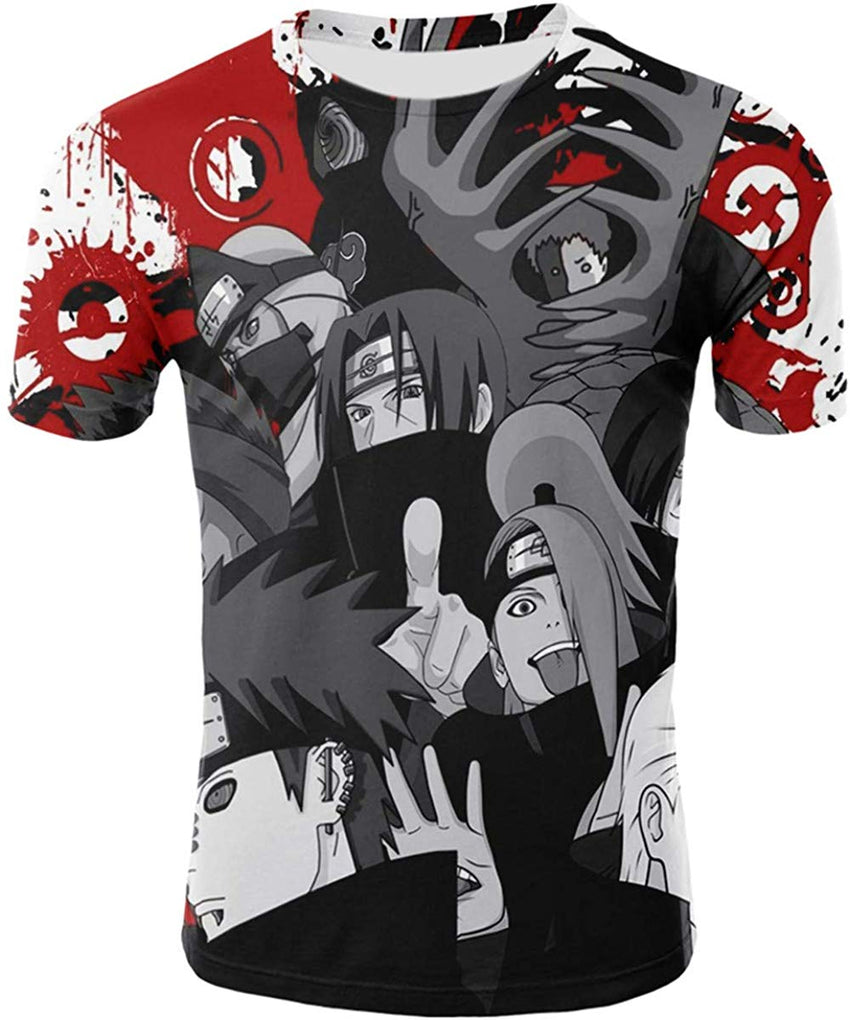 Men Naruto 3D Print Short Sleeve Pullover Regular Fit T Shirt Color 14