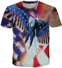 3D Print Shirt Hipster Unisex Men Women Clothing Tops Swag T Shirt Eagle American Flag