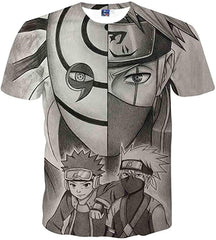 Men Naruto 3D Print Short Sleeve Pullover Regular Fit T Shirt Color 7