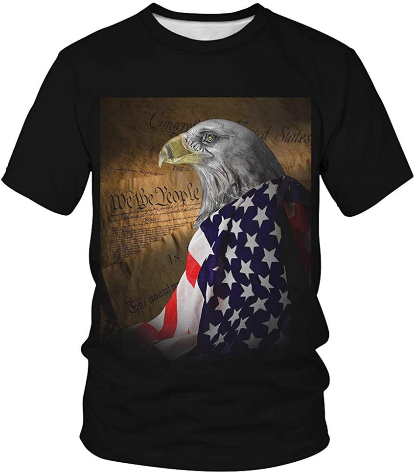 Men's T shirt Casual Tee 3D Unisex Digital Print Graphic Short Sleeves Flag 1