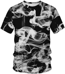 3D Print T Shirt Fashion Graphic Tee Crewneck Short Sleeve T Shirts for Men Women Smoke
