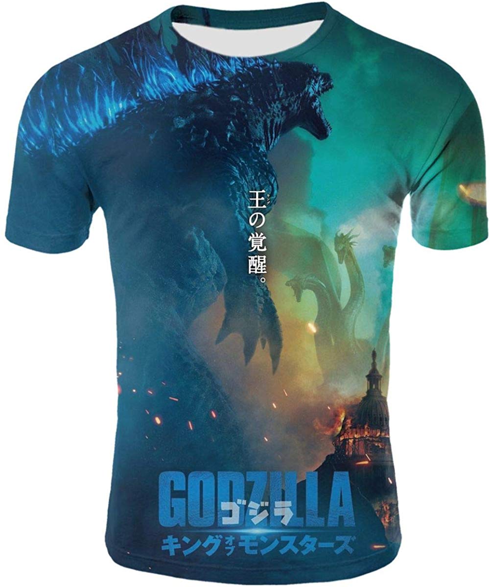 God Zilla 2 King Of The Monsters Mens Boys Girls 3D Printed s Tshirts Godz10