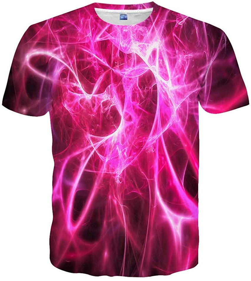 Unisex Casual 3D Print Short Sleeve T Shirt Tees Purple 51