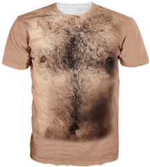 Unisex Short Sleeve T Shirts 3D Novelty Print Casual Funny Graphic Tees S 3XL A2 Hairy Chest 1